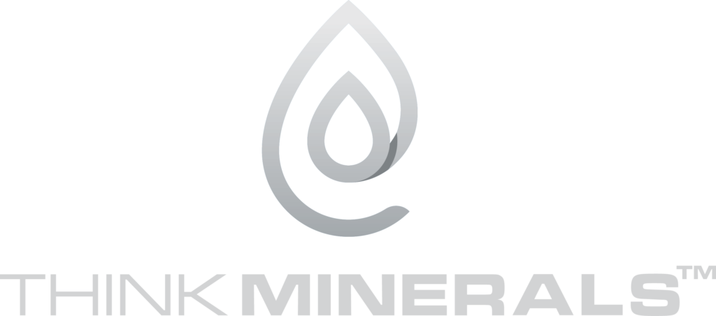 Think Minerals Logo with Drop in Silver